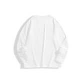 Men's Solid White Long-Sleeve T-Shirt with Patch Pocket